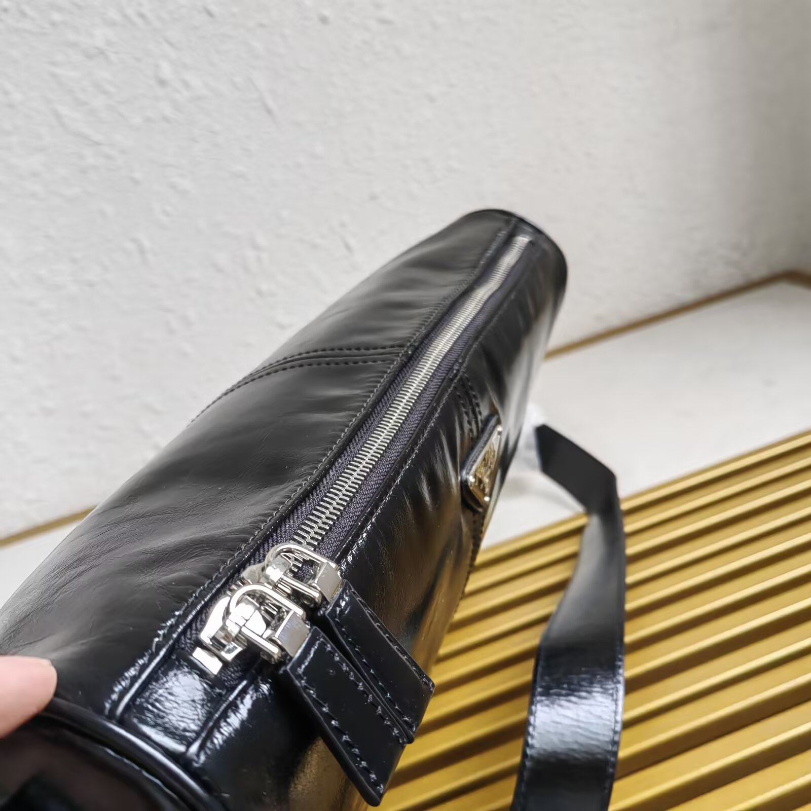 Prada Leather Messenger Bag - 2VH187, Adjustable Strap, Black 9 a1744089319222 8783