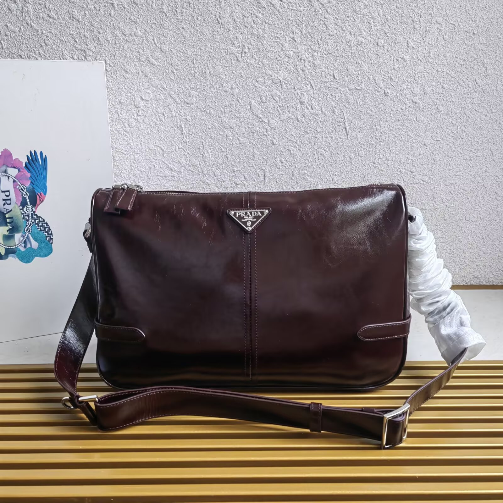 Prada Leather Messenger Bag - 2VH187 - Adjustable Shoulder Strap 1 a1744089583575 3588