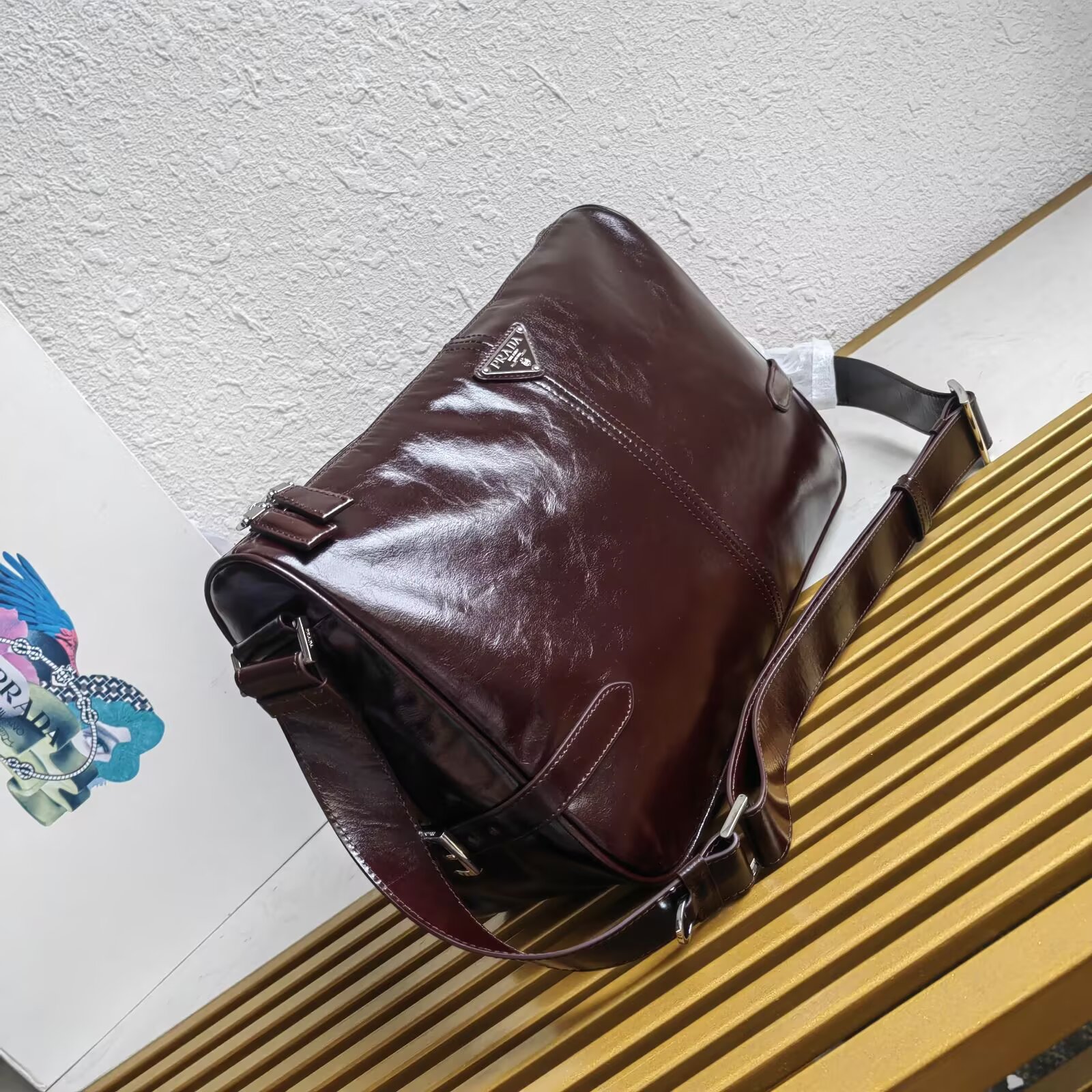 Prada Leather Messenger Bag - 2VH187 - Adjustable Shoulder Strap 2 a1744089583586 1422