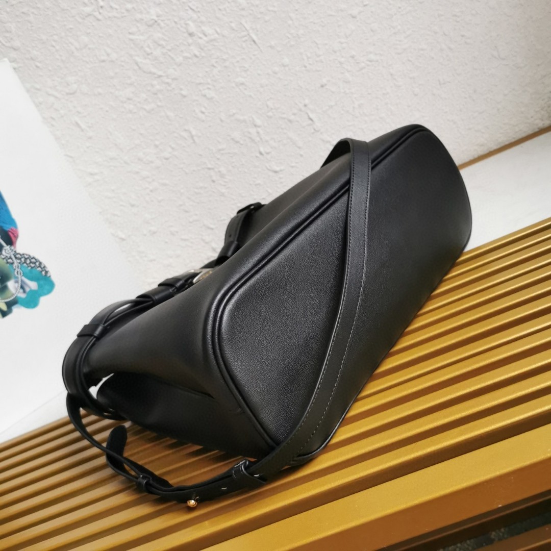 Prada Double Bag Leather Shopping Bag, 38CM, Adjustable Strap, Black 3 a1744090612672 3670