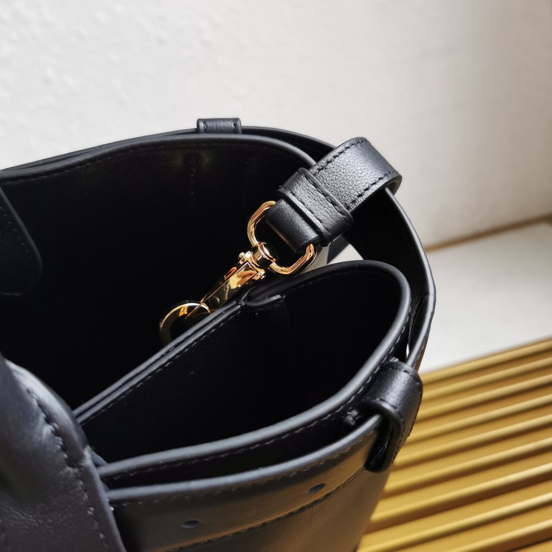 Prada Double Bag Leather Shopping Bag, 38CM, Adjustable Strap, Black 7 a1744090630854 8152