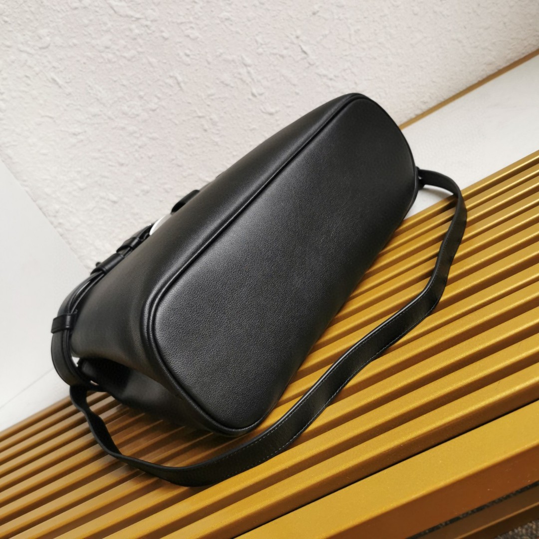 Prada Double Bag Small Shopping Bag - Elegant Black Leather Tote with Adjustable Strap 4 a1744090823043 5432
