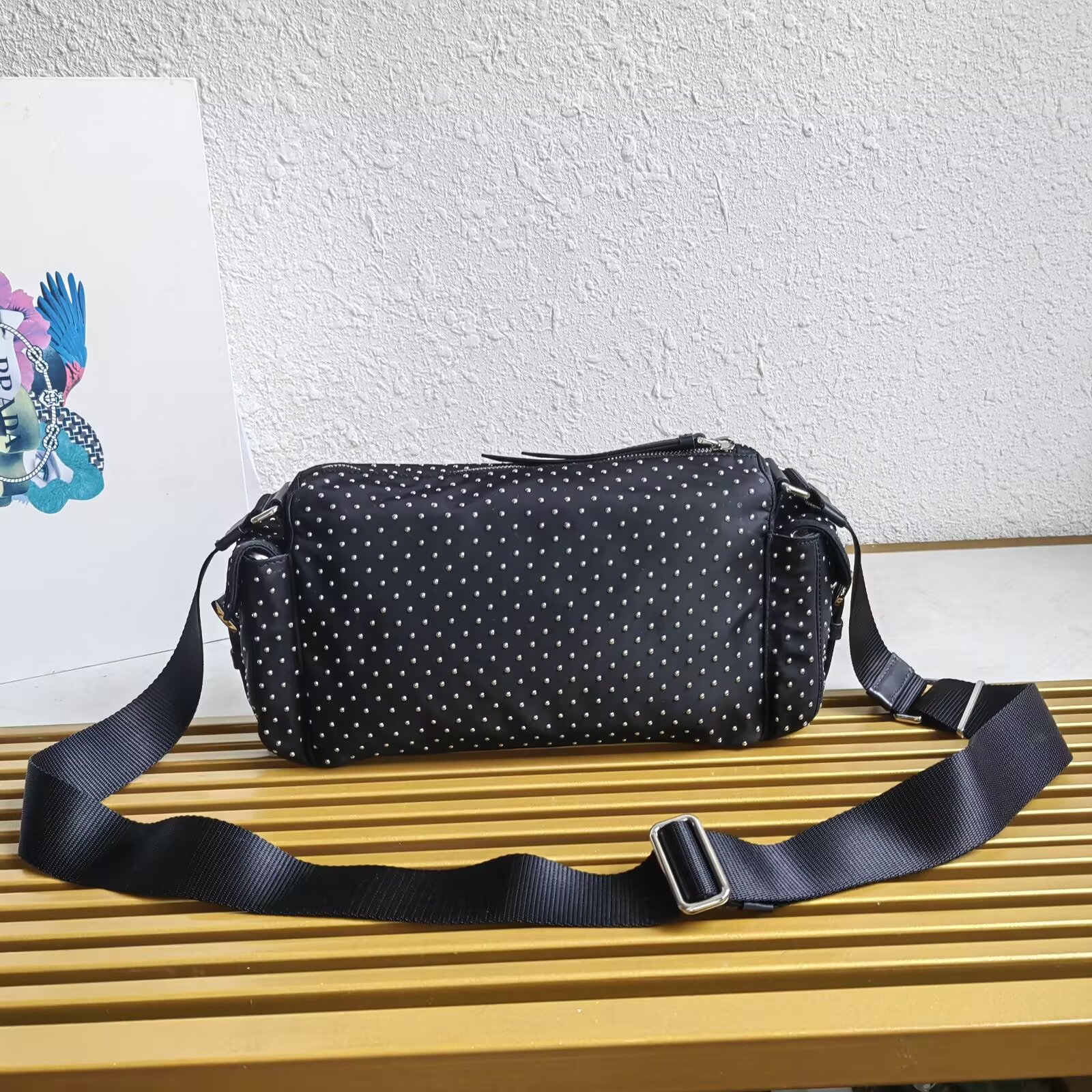 Prada Tessuto Rivet Crossbody Bag, Nylon and Leather, 26/33x17x9 cm 6 a1744176251892 6528