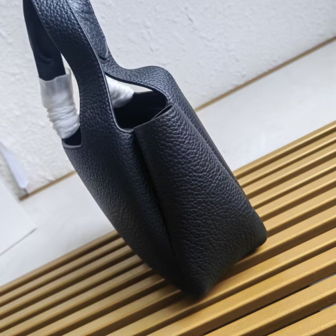 Prada Leather Mini Handbag, Structured Tote with Metal Logo - Black 5 a1744261333370 4641