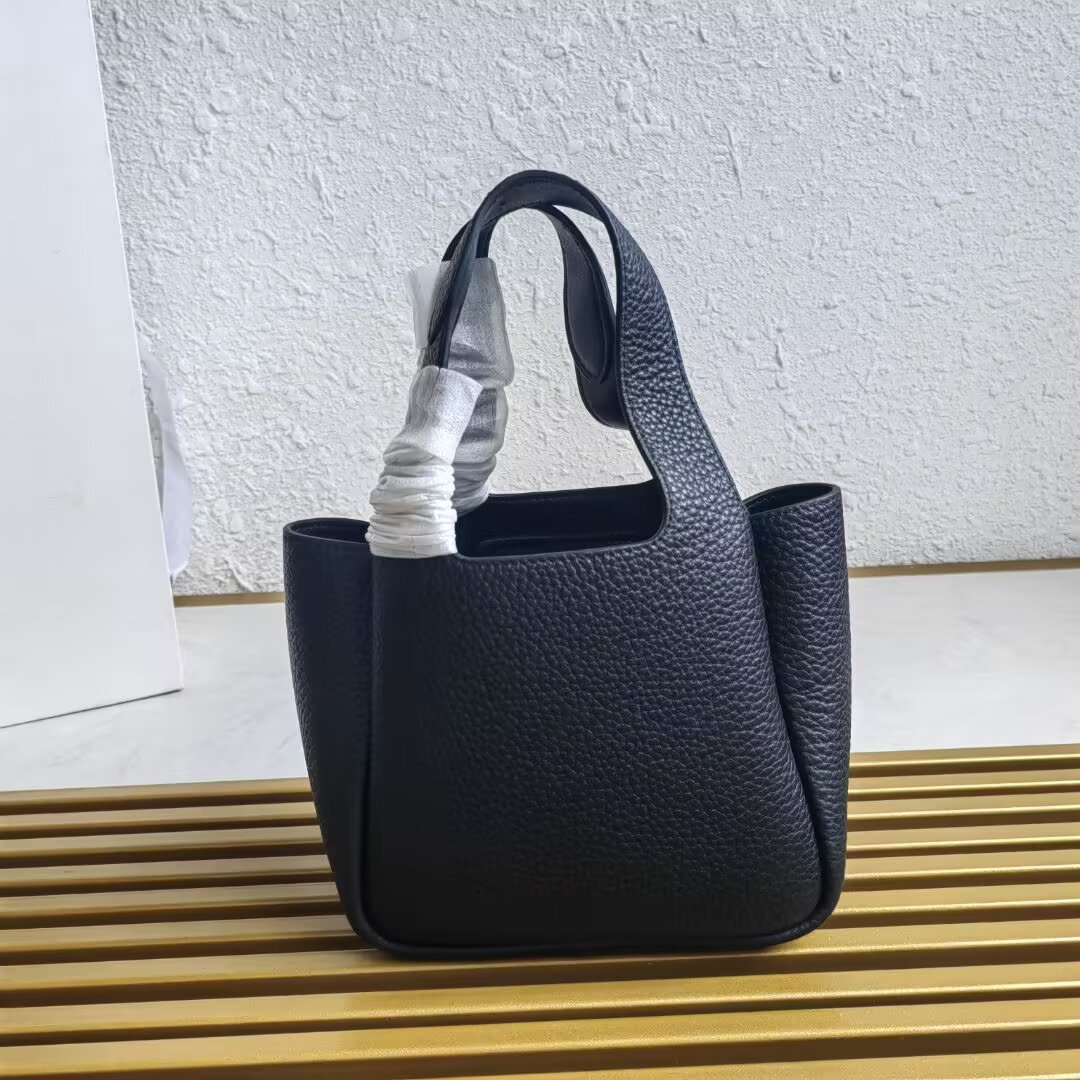 Prada Leather Mini Handbag, Structured Tote with Metal Logo - Black 4 a1744261333372 2236