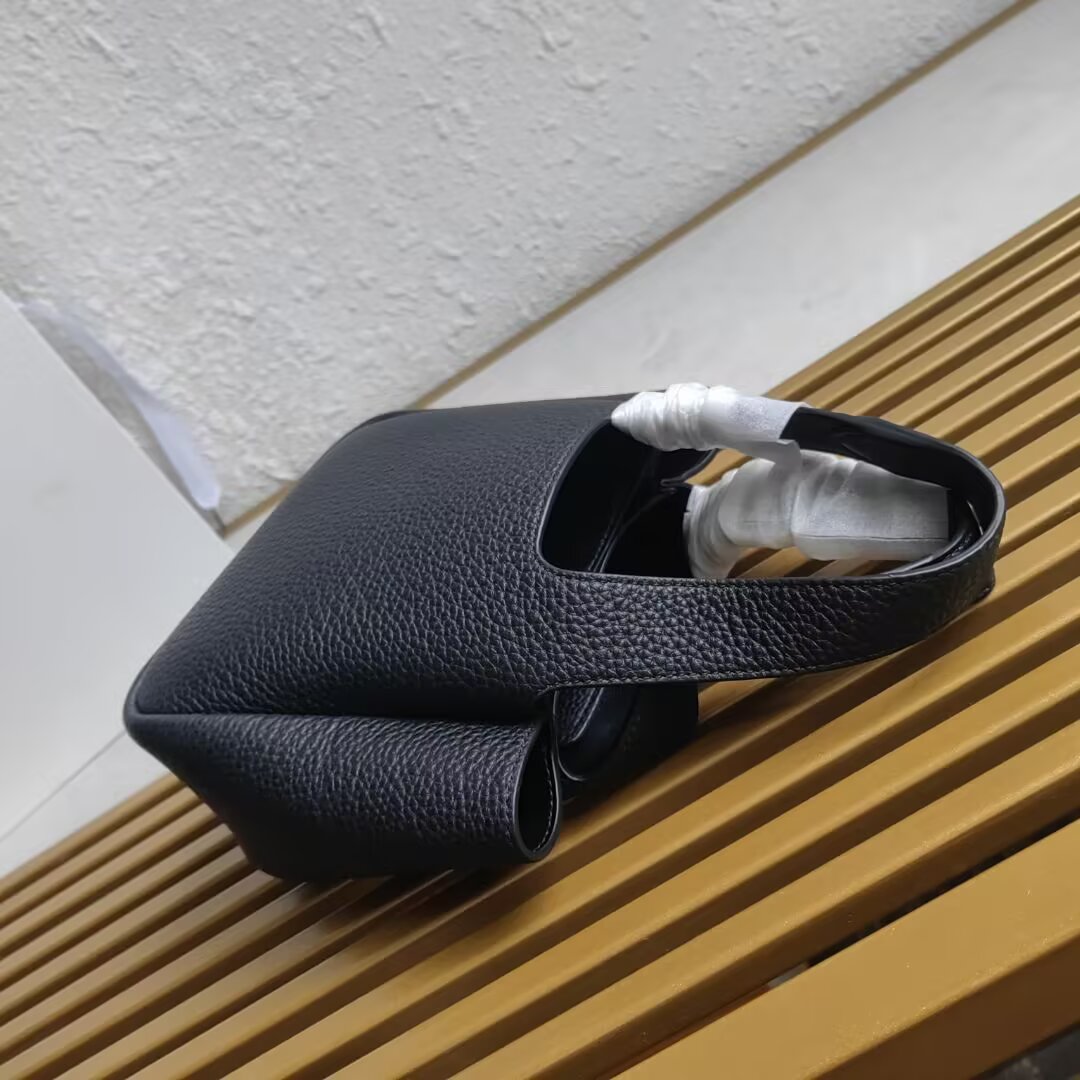 Prada Leather Mini Handbag, Structured Tote with Metal Logo - Black 7 a1744261336821 8838