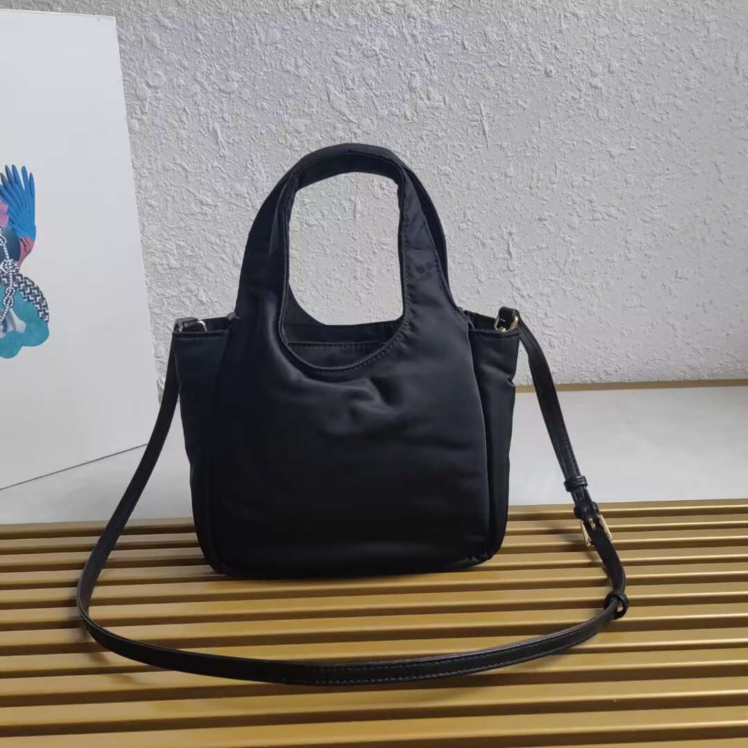 Prada Re-Nylon Small Basket Bag with Bow, Black, 18 x 15.5 x 10 cm 4 a1744262112710 0142