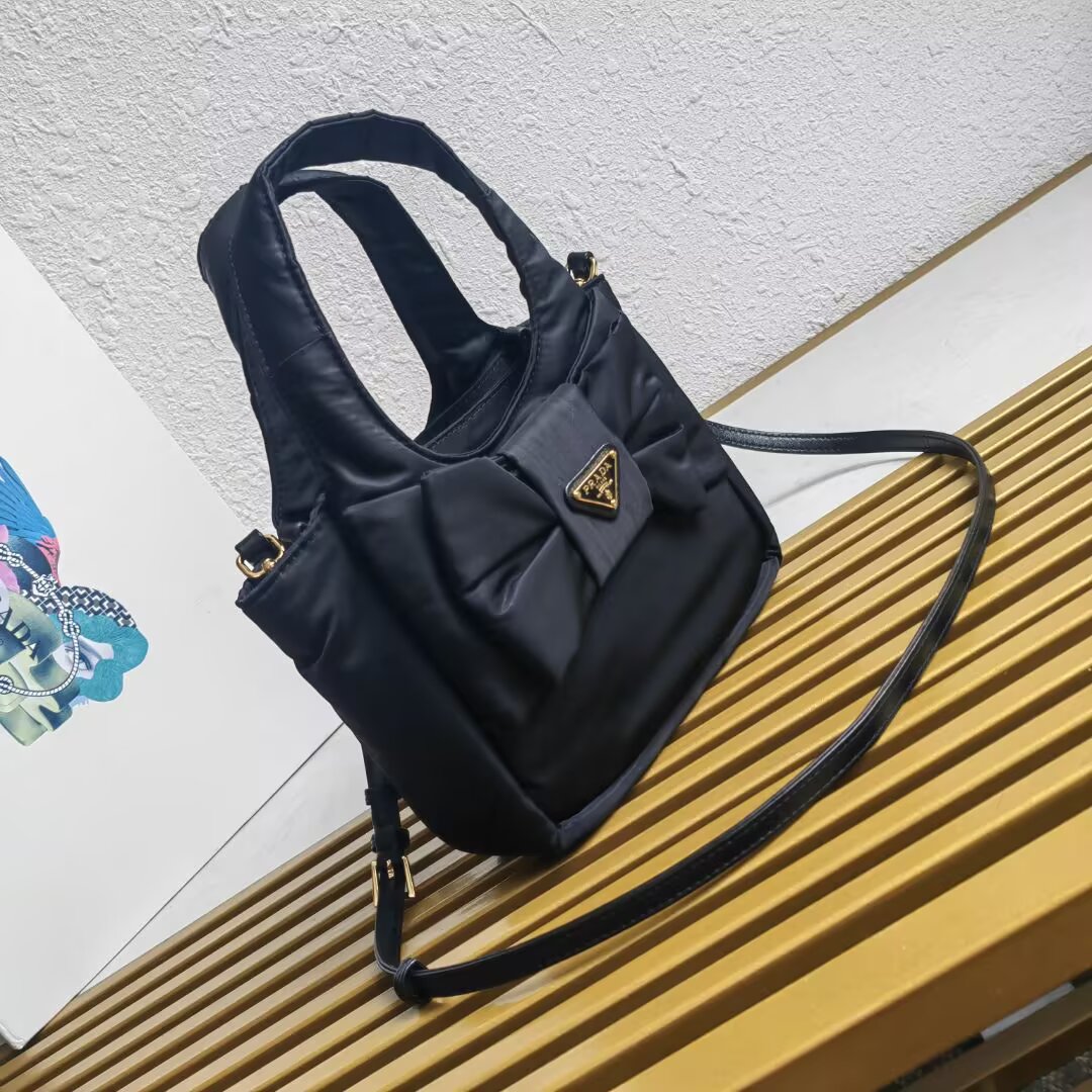 Prada Re-Nylon Small Basket Bag with Bow, Black, 18 x 15.5 x 10 cm 2 a1744262112715 6835