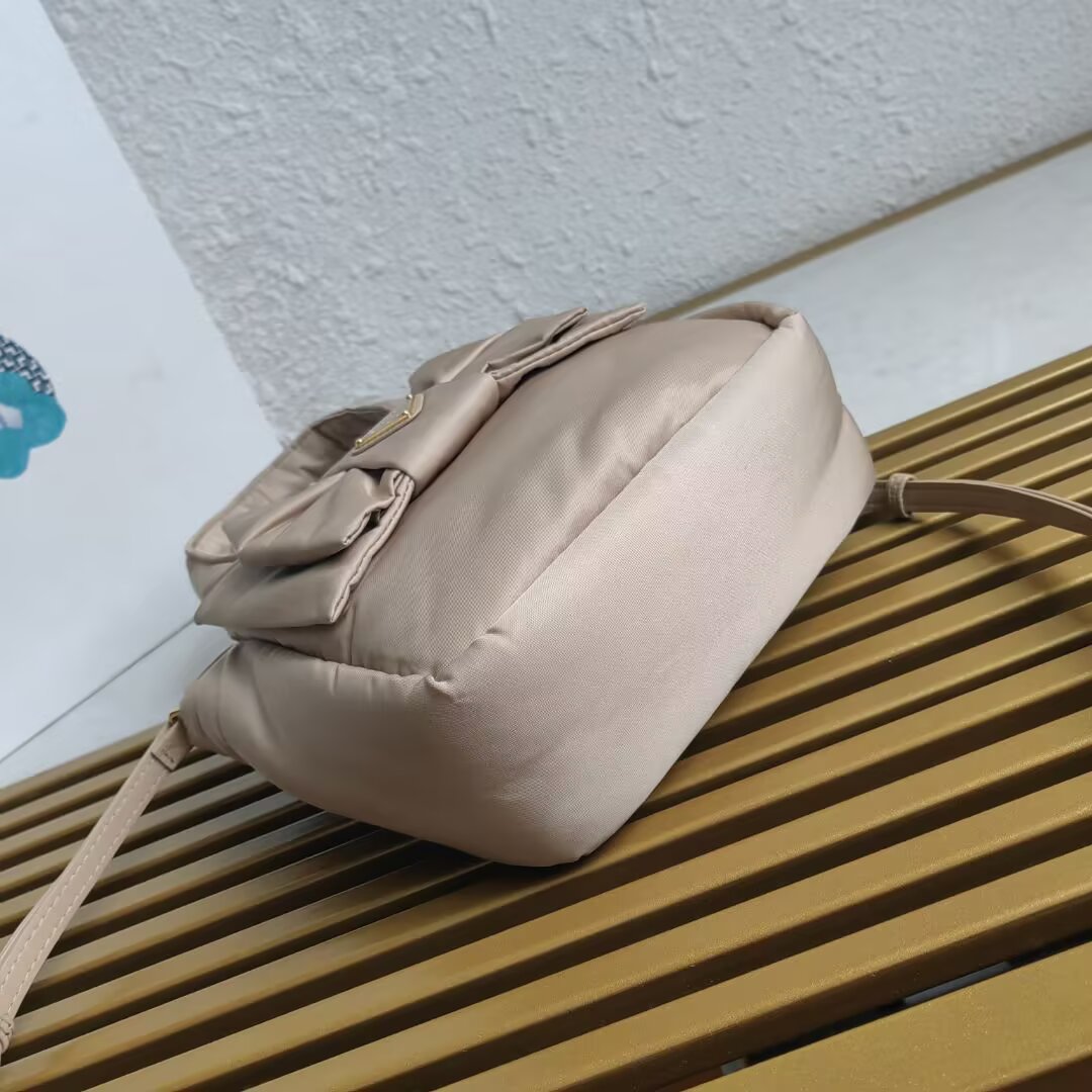 PRADA 1BA359 Small Basket Bag in Beige Nylon with Oversized Bow 5 a1744262302057 5203