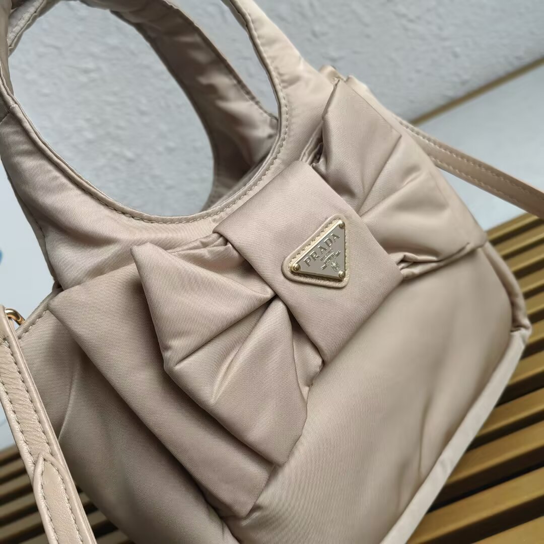 PRADA 1BA359 Small Basket Bag in Beige Nylon with Oversized Bow 10 a1744262310561 8370