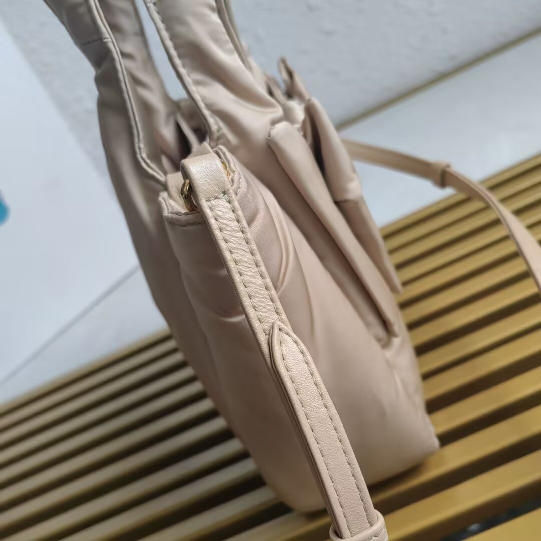 PRADA 1BA359 Small Basket Bag in Beige Nylon with Oversized Bow 8 a1744262310562 4765