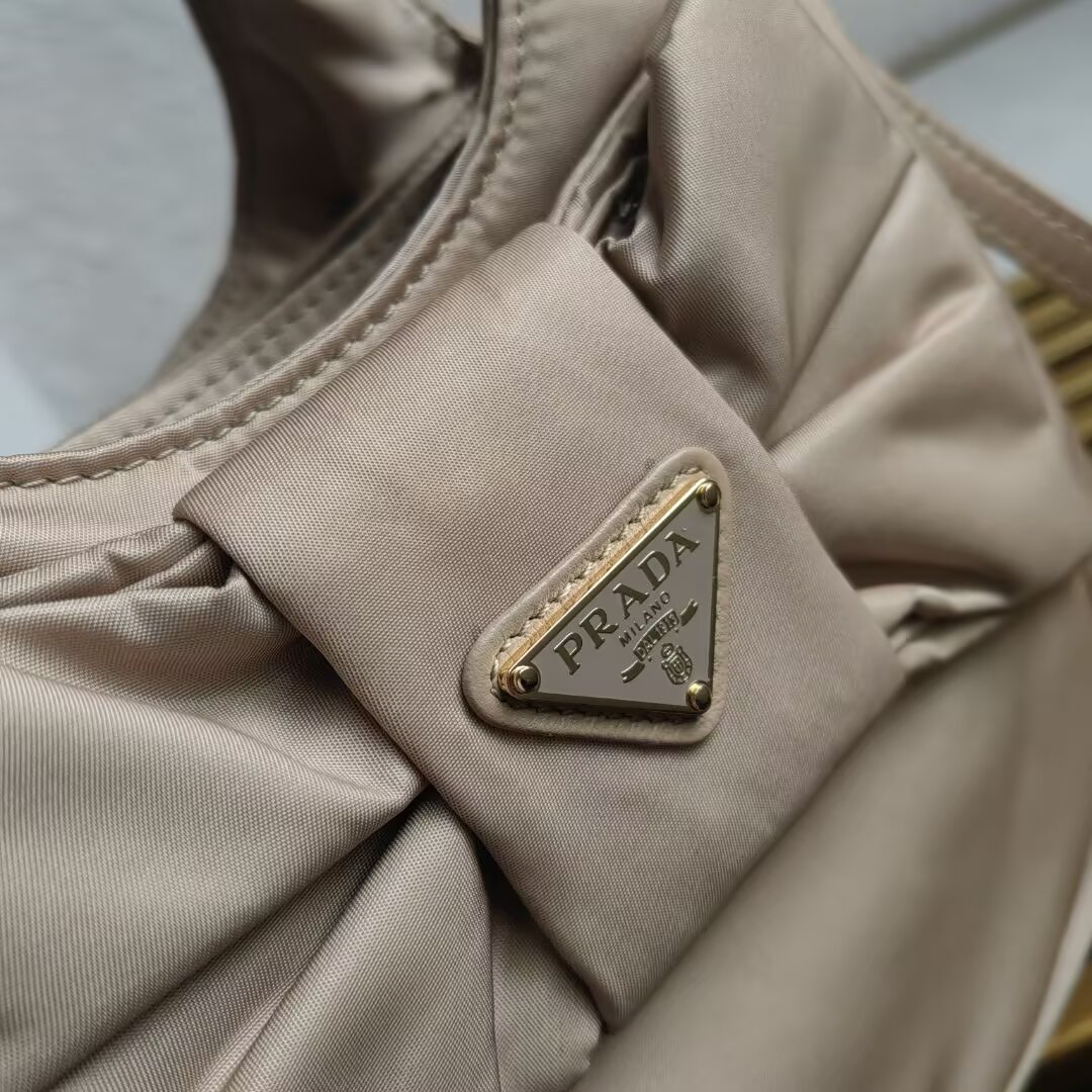PRADA 1BA359 Small Basket Bag in Beige Nylon with Oversized Bow 7 a1744262310562 7853