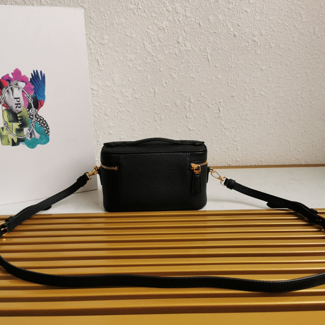Prada Box Bag 1BH202, Black Leather Top Handle Crossbody, Adjustable Strap 7 a1744526221020 6218
