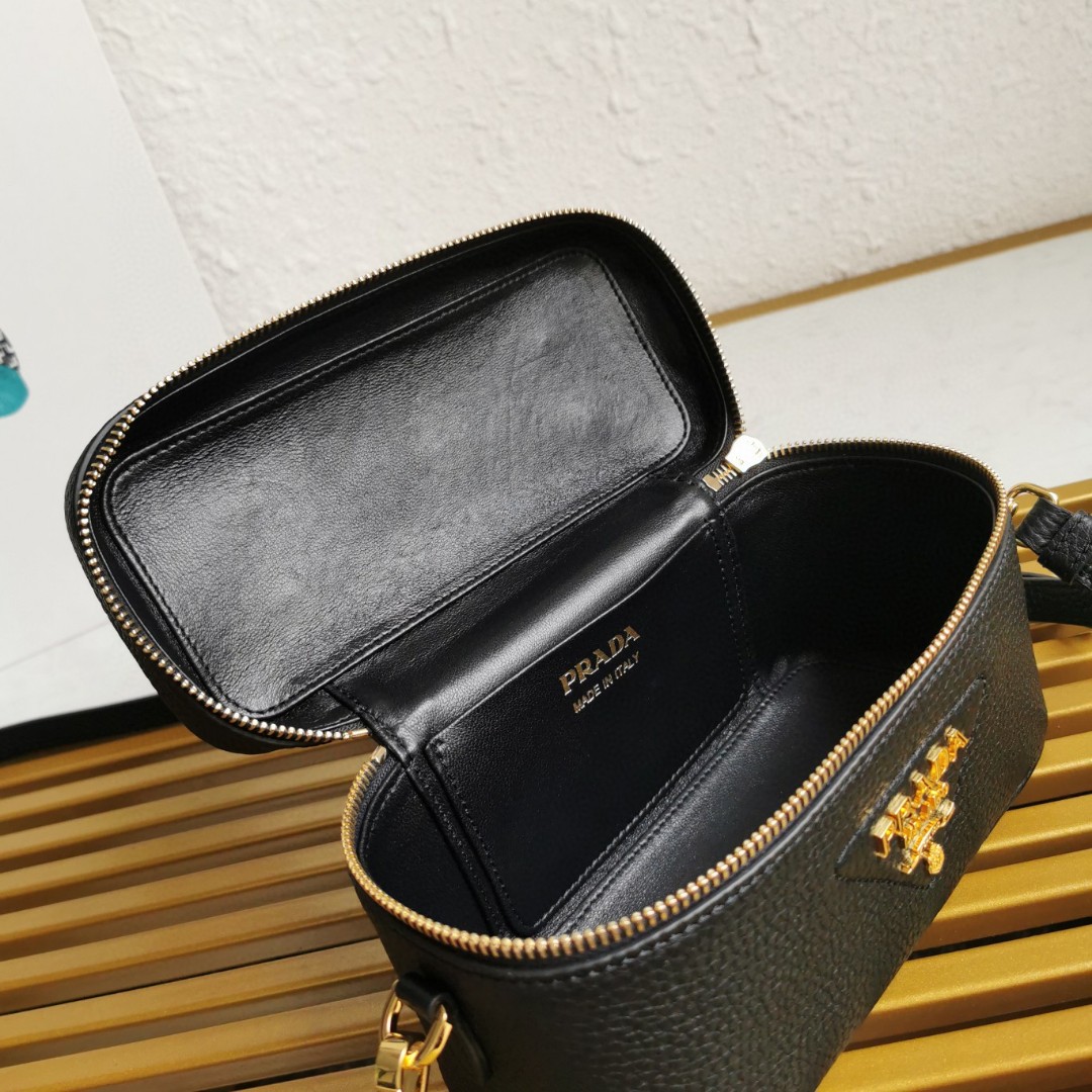 Prada Box Bag 1BH202, Black Leather Top Handle Crossbody, Adjustable Strap 9 a1744526221022 8043
