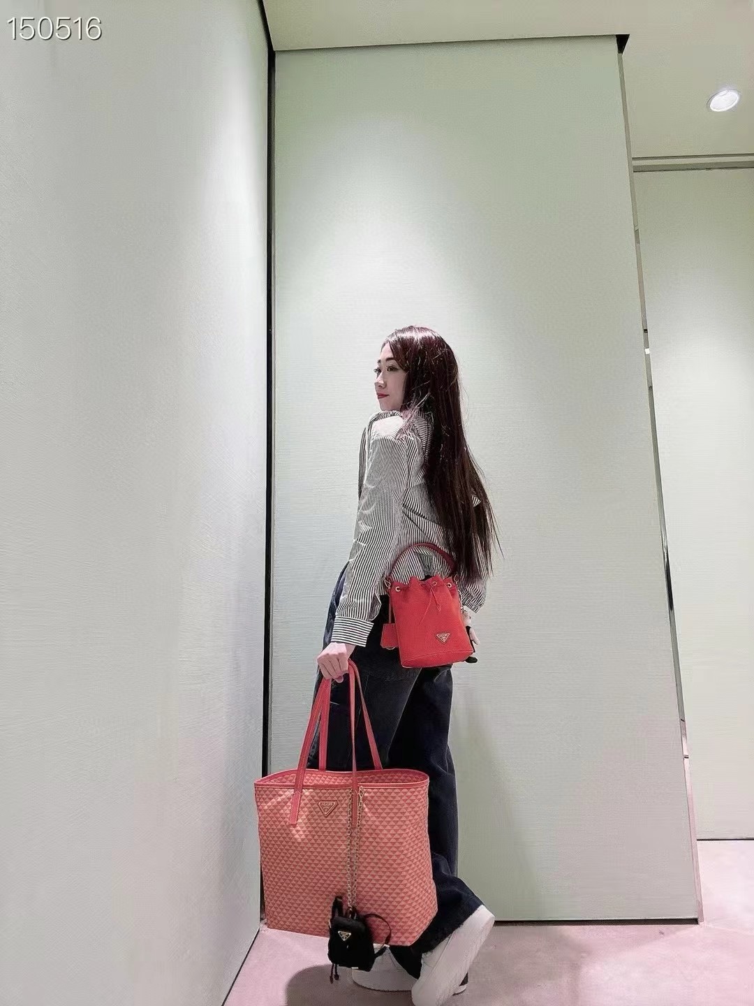 Prada Tessuto Triangulum Tote Bag, Large Capacity, Eye-Catching Design 2 a1744610456335 5183