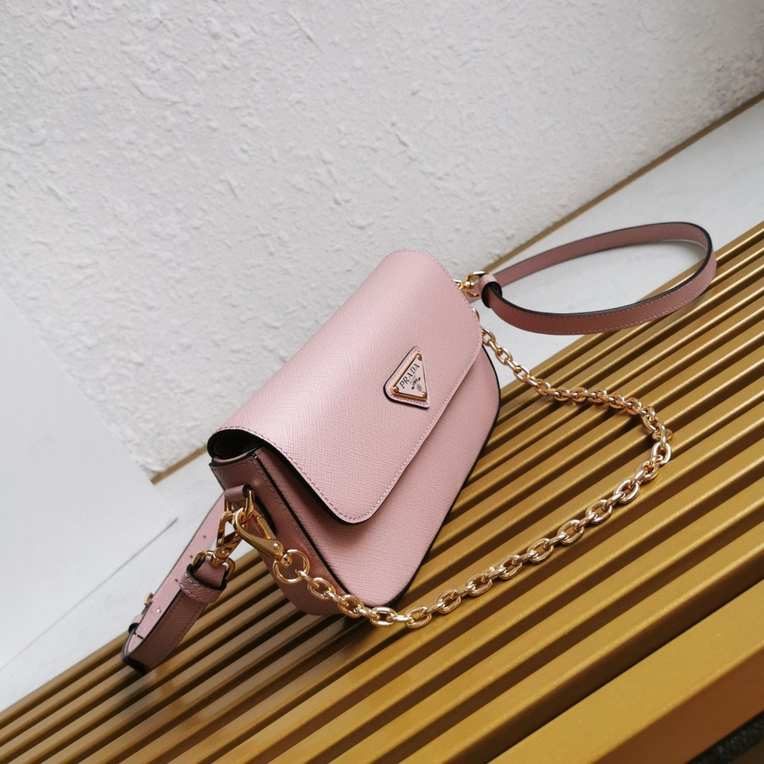 Prada Saffiano Leather Flap Shoulder Bag with Chain - Elegant & Versatile 2 a1744780813546 6861