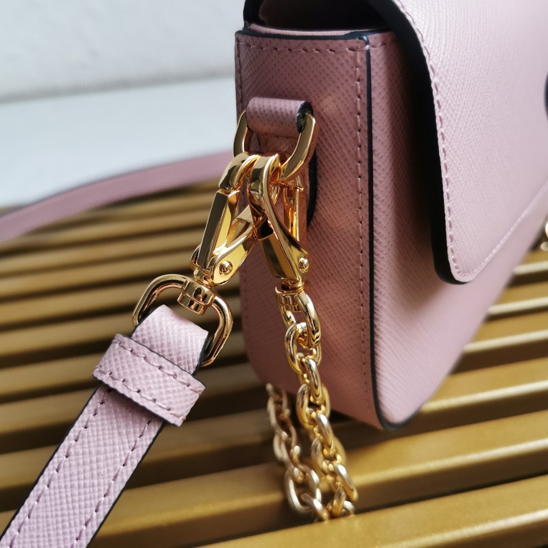 Prada Saffiano Leather Flap Shoulder Bag with Chain - Elegant & Versatile 6 a1744780818062 0112