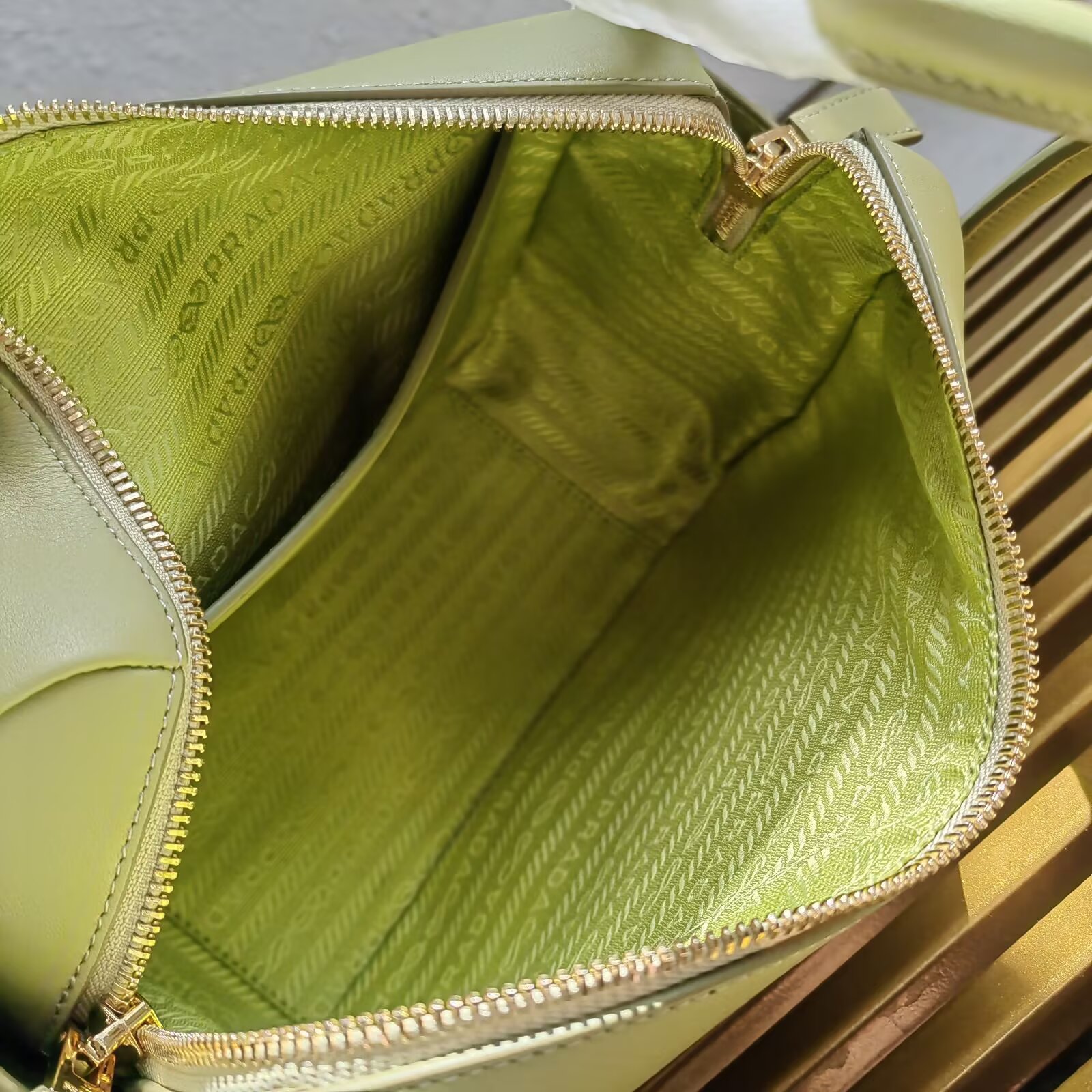 Prada Bowling Bag in Soft Grain Leather with Detachable Shoulder Strap 9 a1744783633176 0233