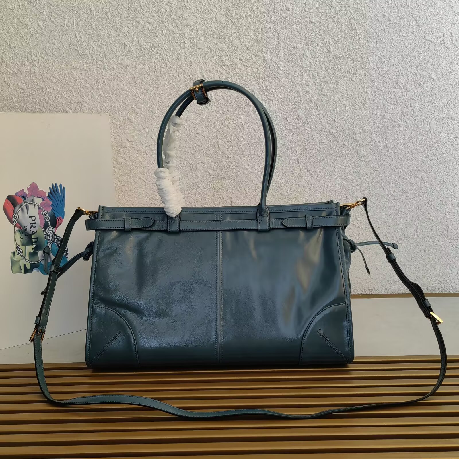 Prada 1BA433 Large Leather Tote Bag with Detachable Shoulder Strap 3 a1744953390003 0483