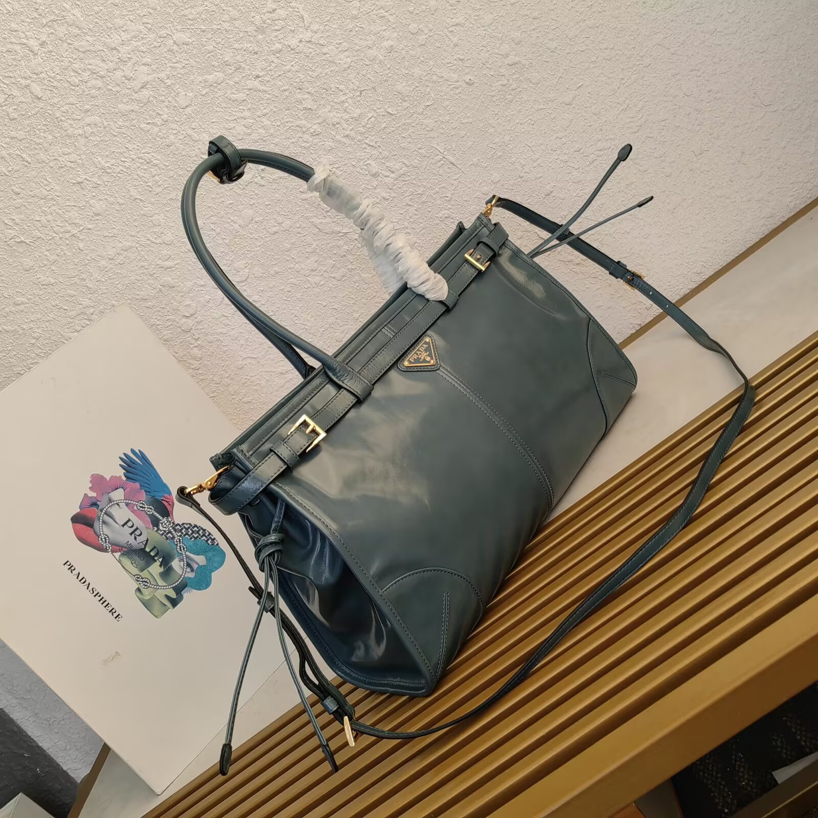 Prada 1BA433 Large Leather Tote Bag with Detachable Shoulder Strap 2 a1744953390004 0043