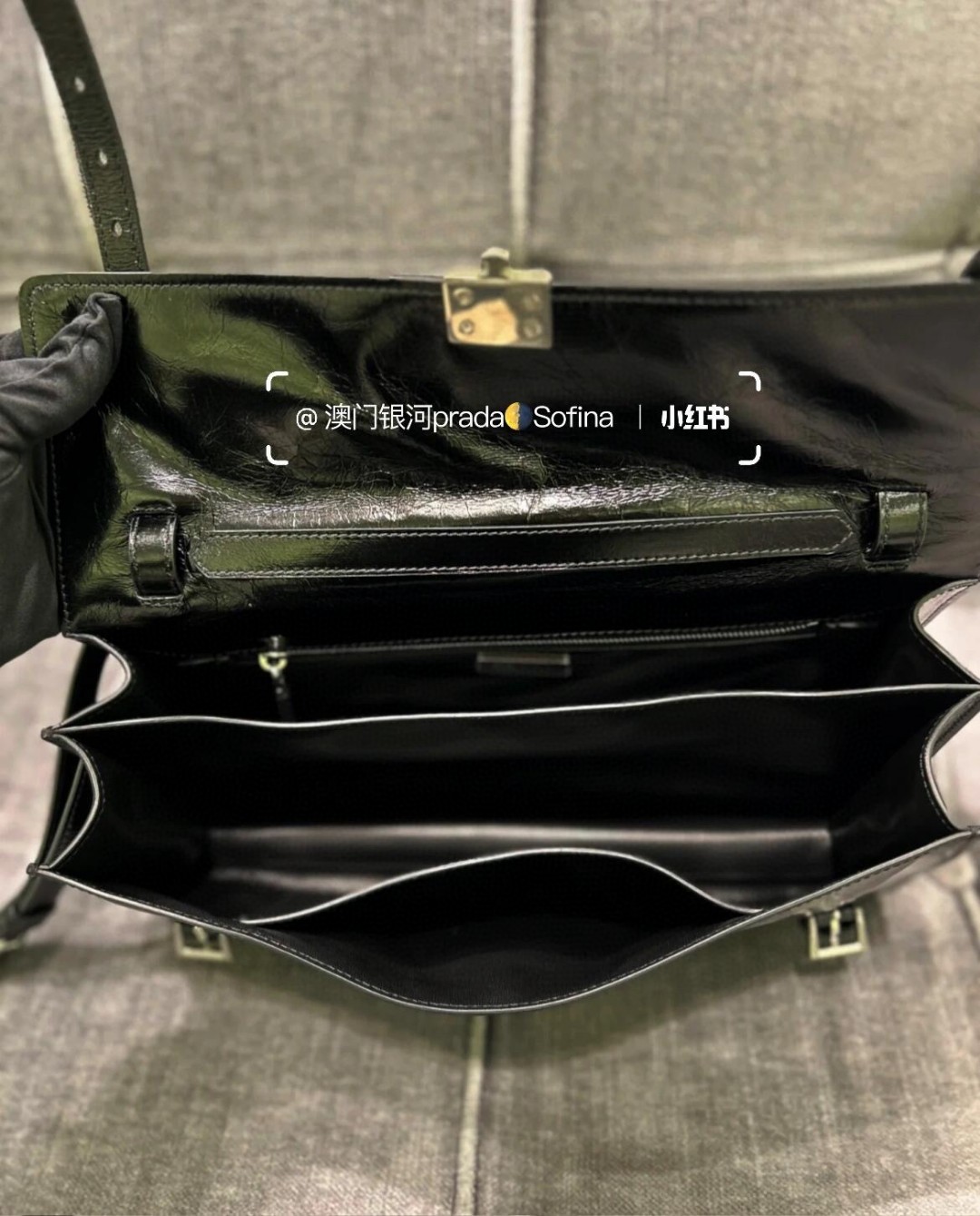 Prada Black Leather Handbag, 32cm, Stylish Tote Bag, 2024 Spring/Summer Collection 6 a1745056783019 0225