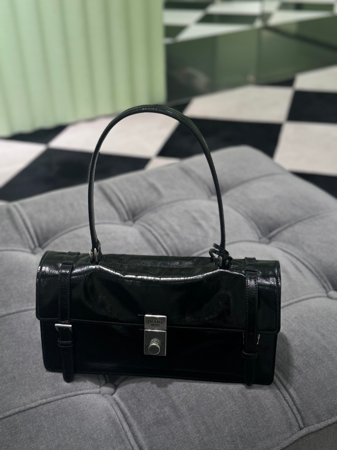 Prada Black Leather Handbag, 32cm, Stylish Tote Bag, 2024 Spring/Summer Collection 8 a1745056789523 6680
