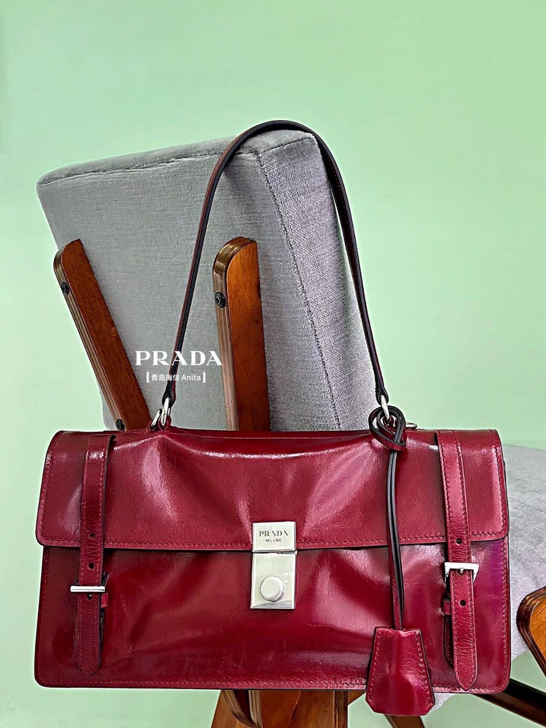 Prada Leather Handbag, 1BN026 Small Tote, Amaranth Red, Spring/Summer 25 Collection 3 a1745057148263 2847