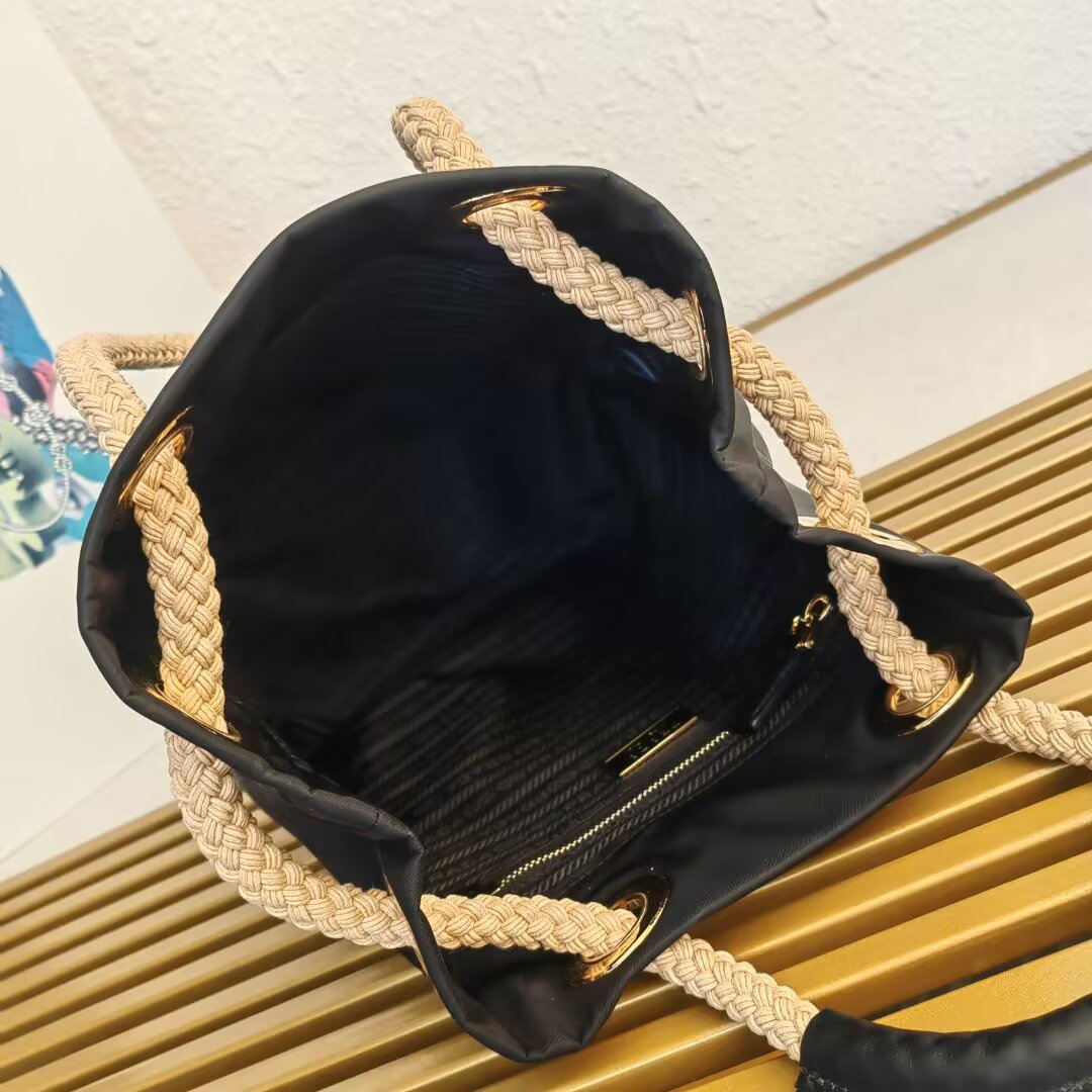 Prada Re-Nylon Bucket Bag with Rope Handle - Model 1BE082 10 a1745211537811 4361