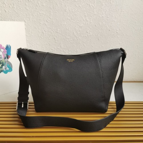 Prada Leather Messenger Bag - 2VH177 - Adjustable Strap, Black 1 Prada Leather Messenger Bag - 2VH177 - Adjustable Strap, Black
