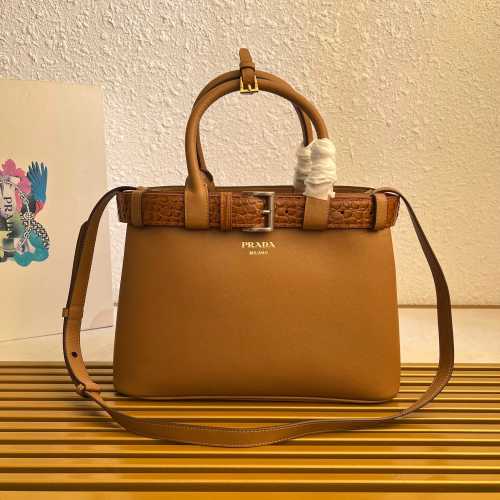 Prada Double Bag Small Shopping Bag - Stylish Leather Tote (32CM) 1 Prada Double Bag Small Shopping Bag - Stylish Leather Tote (32CM)