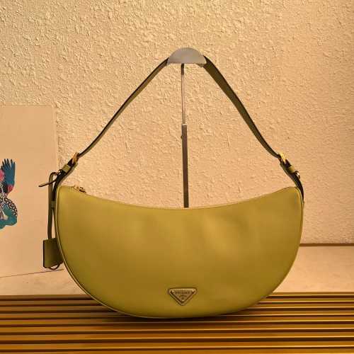 Prada Leather Handbag, Shoulder Bag, Crescent Shape, 42x19.5x8.5cm, For Women 1 Prada Leather Handbag, Shoulder Bag, Crescent Shape, 42x19.5x8.5cm, For Women