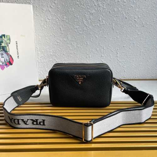Prada Leather Crossbody Bag with Adjustable Shoulder Straps - 1BH082 1 Prada Leather Crossbody Bag with Adjustable Shoulder Straps - 1BH082