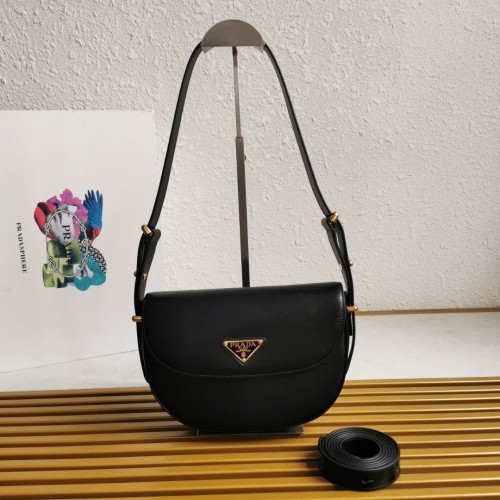 Prada Moon Leather Shoulder Bag with Adjustable Straps - Stylish & Versatile 1 Prada Moon Leather Shoulder Bag with Adjustable Straps - Stylish & Versatile