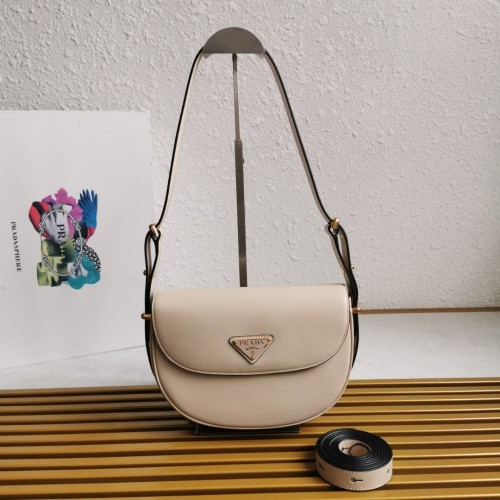 Prada Moon Leather Shoulder Bag with Adjustable Straps - Elegant Design 1 Prada Moon Leather Shoulder Bag with Adjustable Straps - Elegant Design