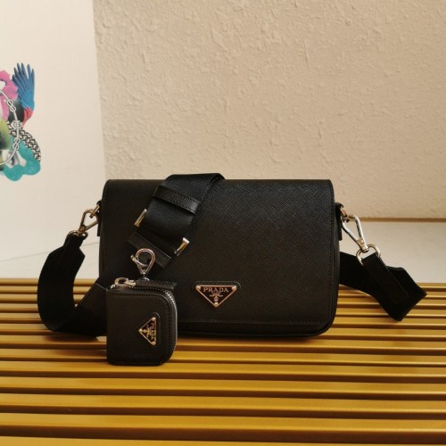 Prada Leather Crossbody Messenger Bag for Men - Model 2VD059, Black 1 Prada Leather Crossbody Messenger Bag for Men - Model 2VD059, Black