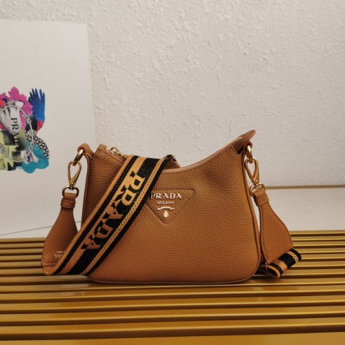 Prada 1BH193 Small Crossbody Bag in Deer Grain Leather with Logo Strap 1 Prada 1BH193 Small Crossbody Bag in Deer Grain Leather with Logo Strap