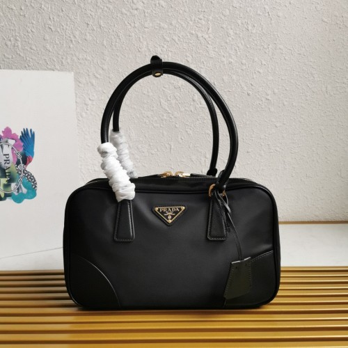 Prada 1BB115 Black Re-Nylon and Saffiano Leather Top Handle Bag 1 Prada 1BB115 Black Re-Nylon and Saffiano Leather Top Handle Bag