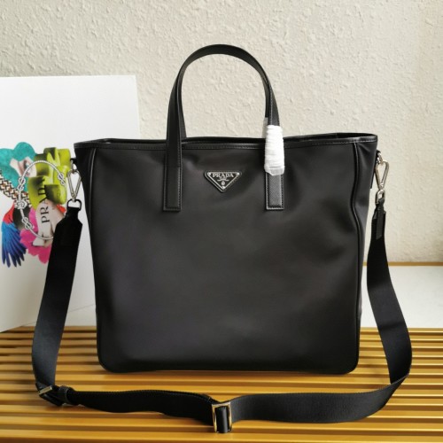Prada 2VG064 Black Nylon and Saffiano Leather Tote Bag with Shoulder Strap 1 Prada 2VG064 Black Nylon and Saffiano Leather Tote Bag with Shoulder Strap