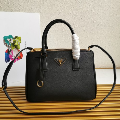 Prada Saffiano Leather Galleria Handbag, Black, 28cm - Iconic Style 1 Prada Saffiano Leather Galleria Handbag, Black, 28cm - Iconic Style