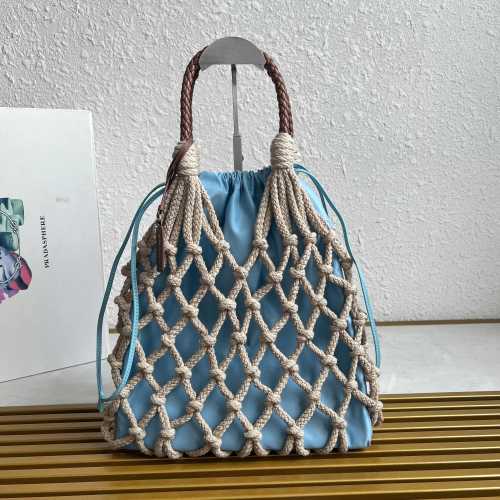 Prada Cotton Lace Handbag - Nautical Inspired Design, Handmade, Spacious 1 Prada Cotton Lace Handbag - Nautical Inspired Design, Handmade, Spacious