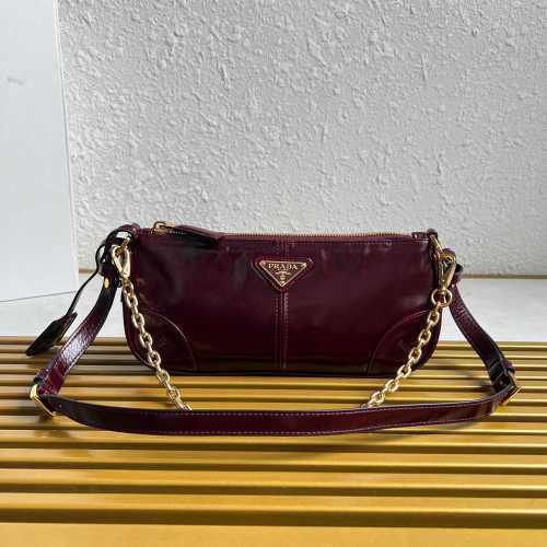 Prada 1BC221 Leather Shoulder Bag, Elegant and Minimalist Design