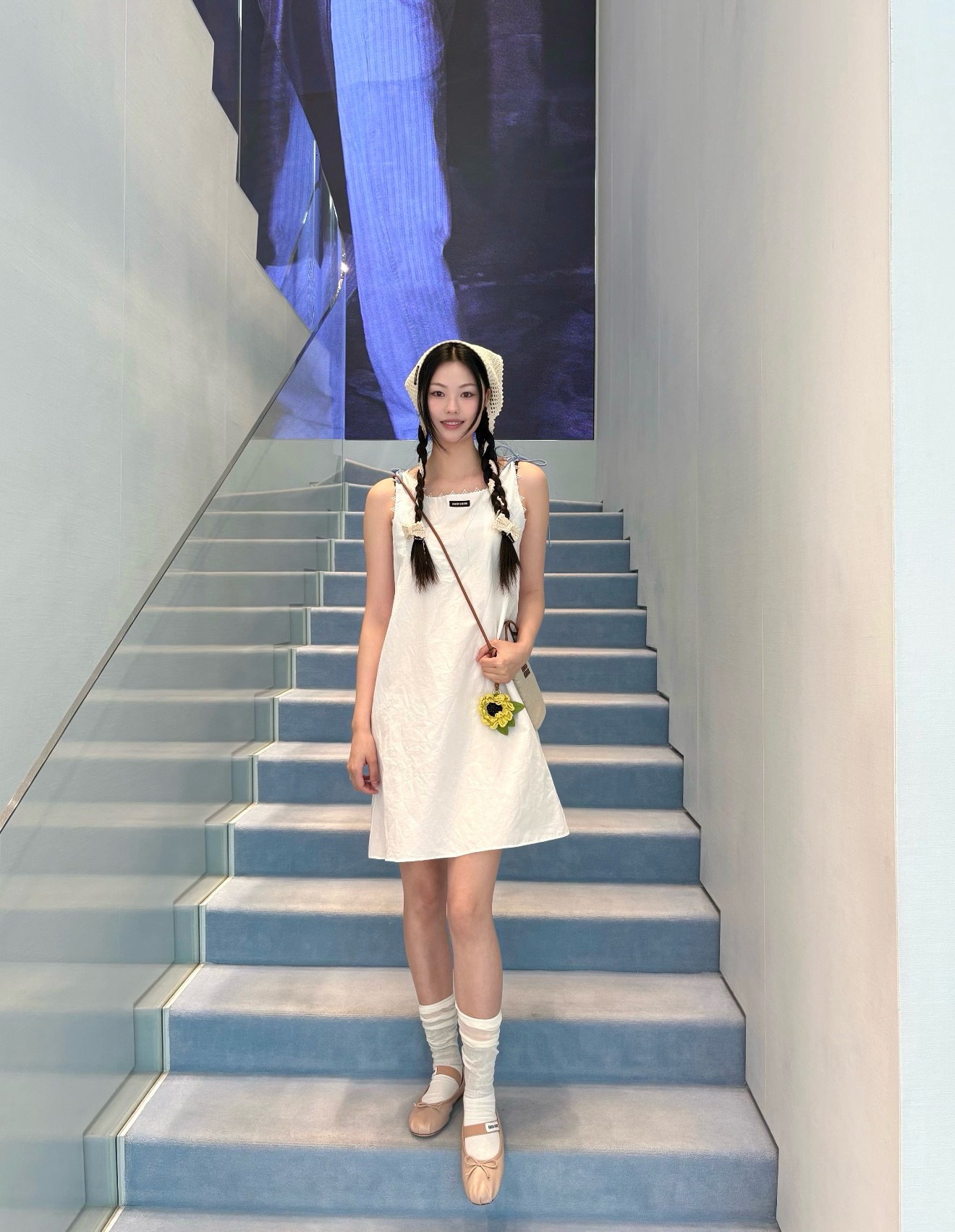미우미우 내추럴 플리츠 민소매 원피스 상세 이미지 9