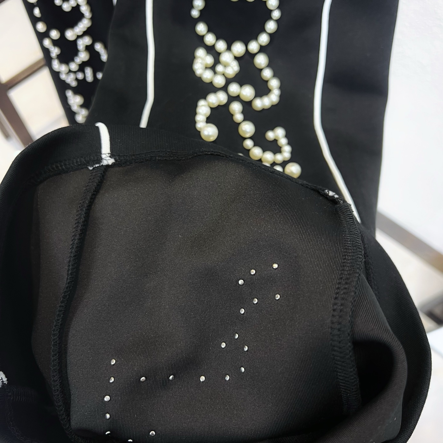 Pantalones Rectos con Perlas y Letras, Estilo Casual Unisex, Color Negro 12 i1757086578791 5866 0 10