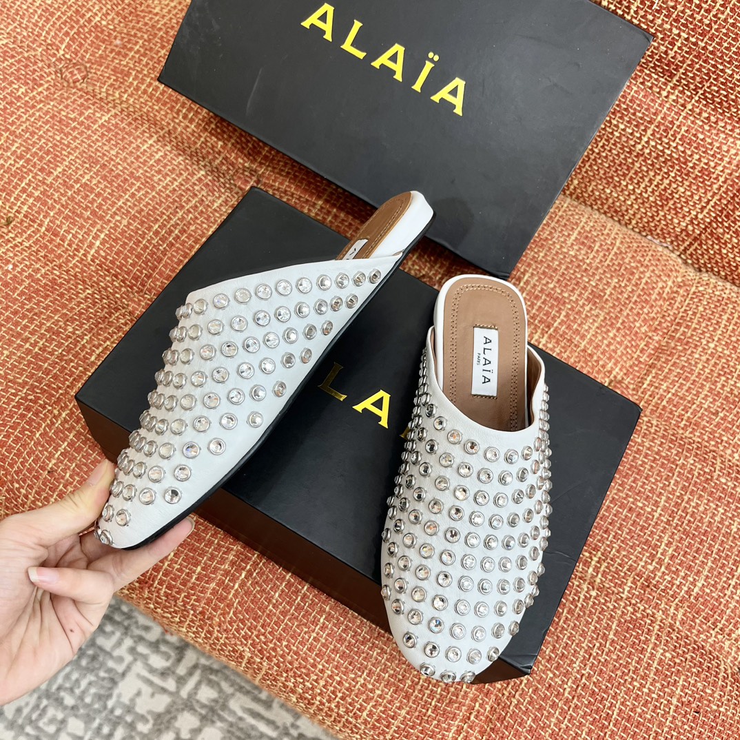 Женские балетки со стразами Alaïa