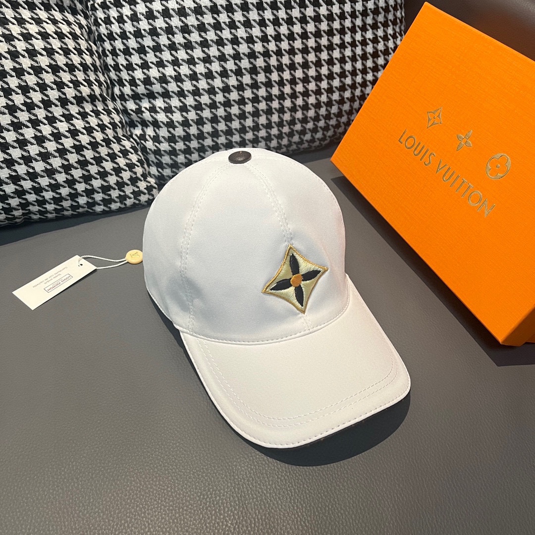 [LV Hats]Original cotton fabric first layer cowhide Adjustable patch