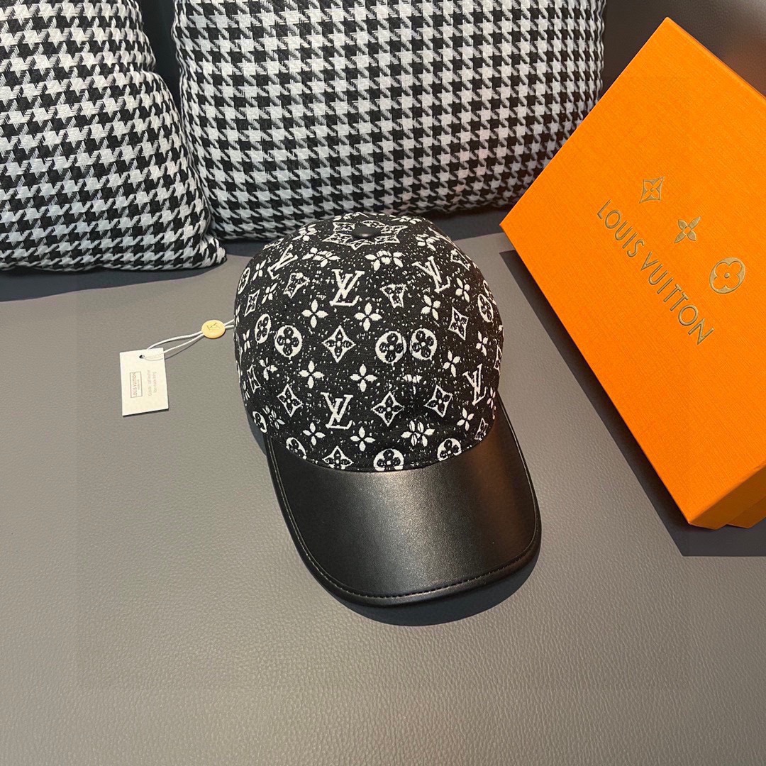 [LV Hats]LV Louis Vuitton New original original baseball cap cowhide splicing