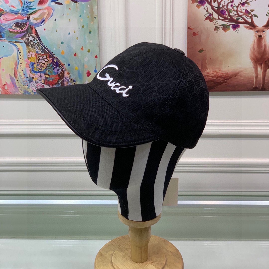 Gucci Hats Baseball Cap Embroidery Canvas Cotton Cowhide Fashion