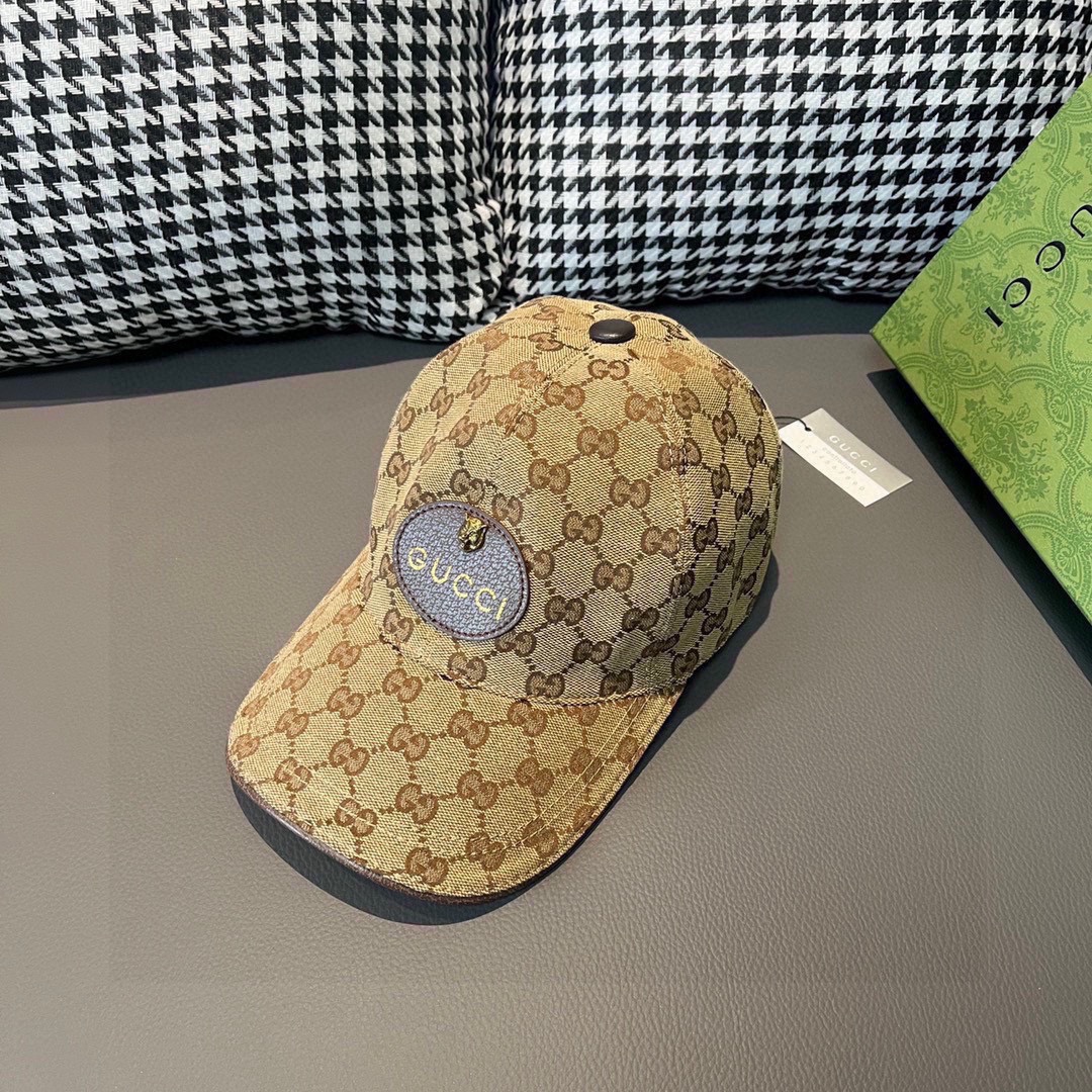 Gucci Hats Baseball Cap Canvas Cowhide