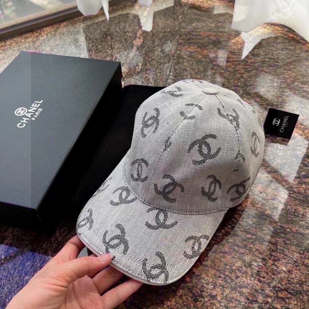 配包装布袋Chanel香奈儿经典原单棒球帽经典双C,专柜1:1开模订制原版帆布料+头层牛皮轻盈透气！质量