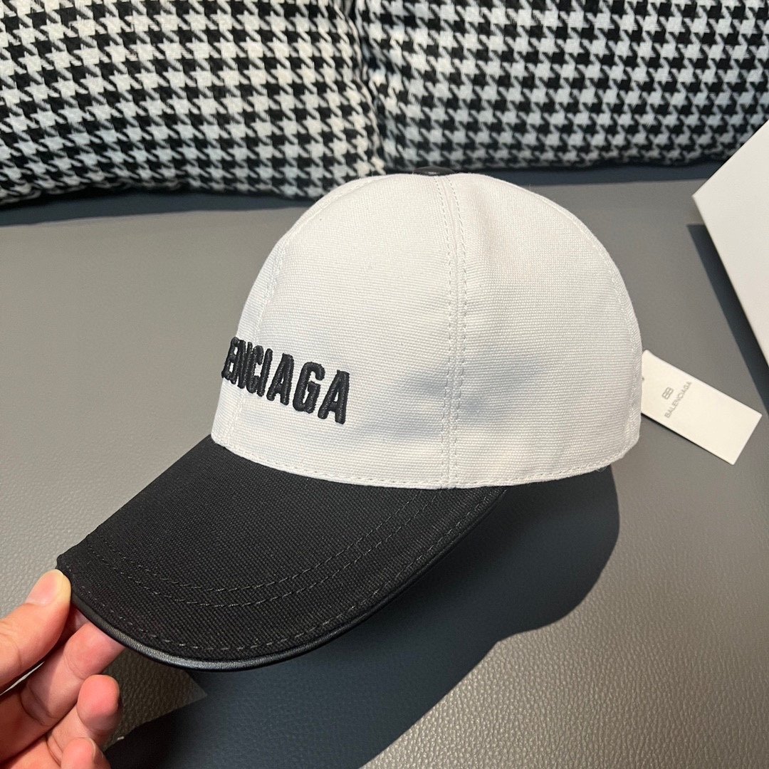 新款出货配盒子布袋Balenciaga巴黎世家新款原单棒球帽黑白拼色1:1开模订制全新立体刺绣精致无暇！
